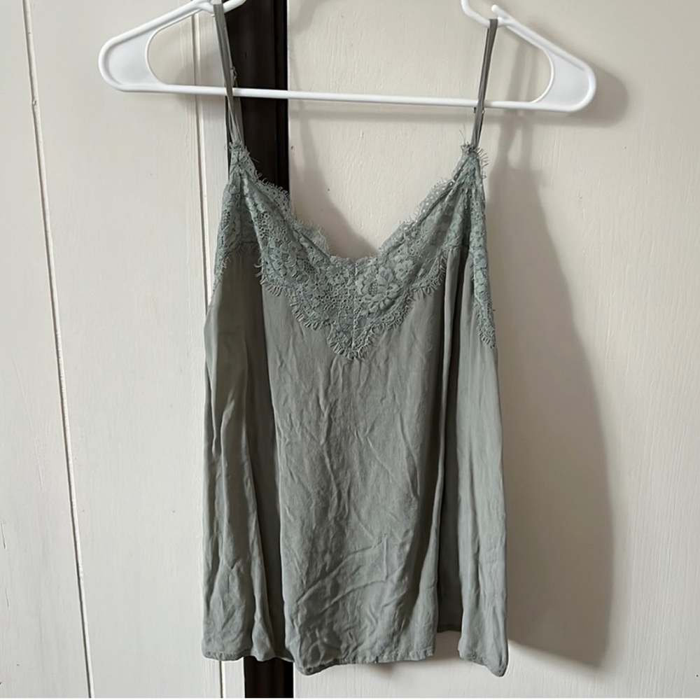Sage green Lace trim camisole